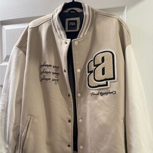 Khaki Unknown Way Zara Lettermen Jacket